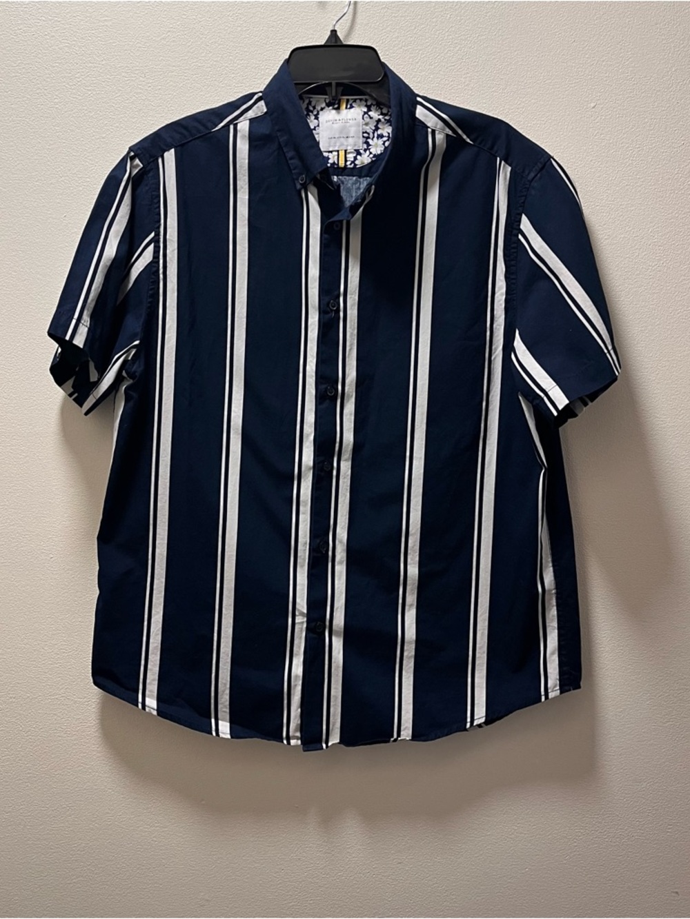 Denim & Flower Nautical Versatile Short Sleeve Button Up Collar Shirt, Men’s XXL